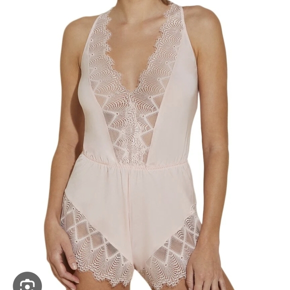 Cosabella Women's Pink Lace Sleep Teddy - Picture 1 of 11